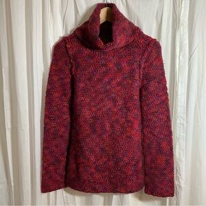 5/48 100% Wool Turtleneck Sweater Red Purple Yellow Pink‎ Multicolor Size S